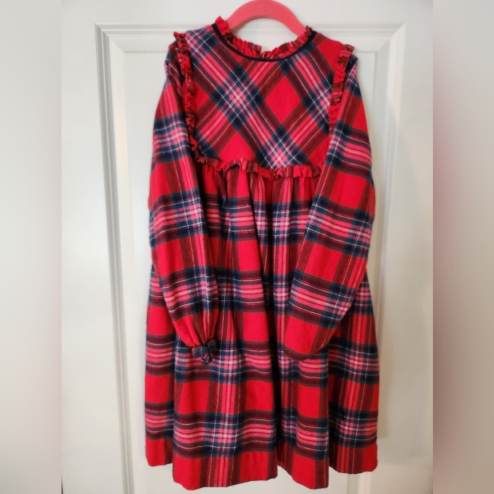 Mini Boden, Girls Dress, Flannel, Red Plaid, Size 9 / 10Y
